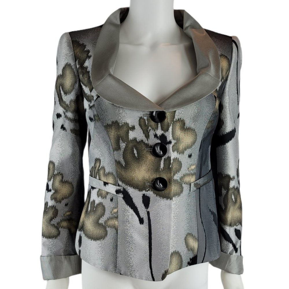 Giorgo Armani Grey Suit Jacket with Print